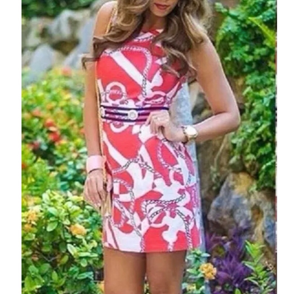 Lilly Pulitzer Orange & Blue Nautical Dress